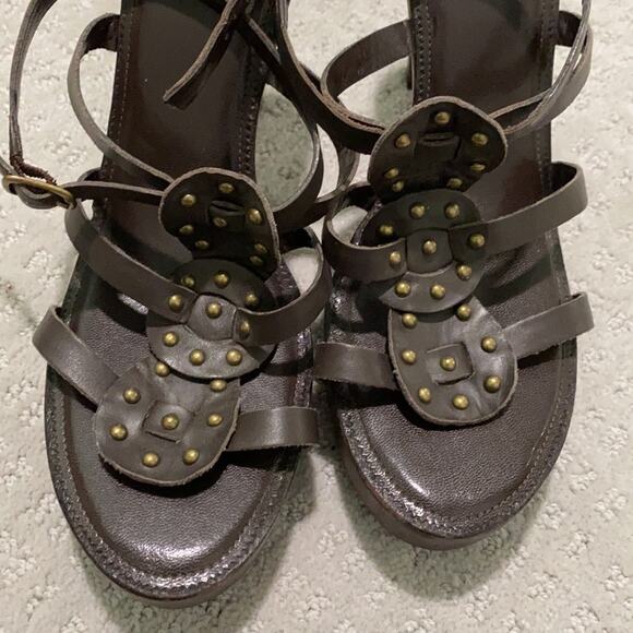 Franco Sarto Brown Leather Platform Sandal - Picture 4 of 10